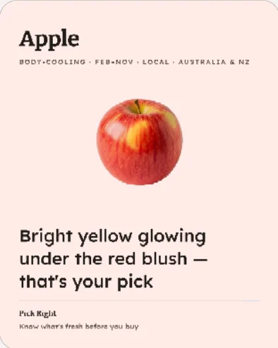 The apple share card: bright yellow glowing under the red blush — that's your pick